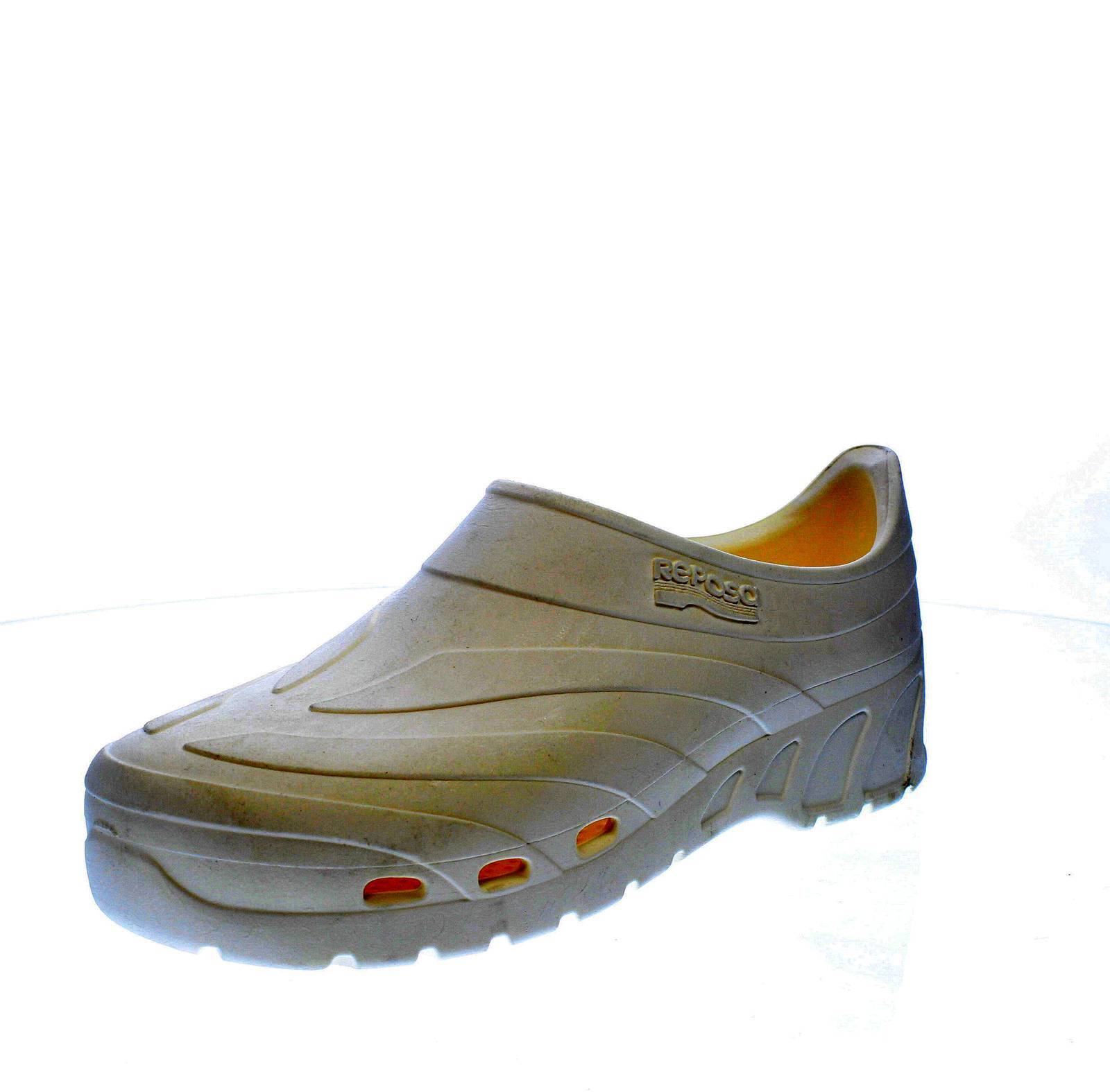 Reposa Ciabatte Sanitari In Gomma Bianco - Taglia 43 Scarpe Uomo Ciabatte