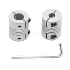2PCS 6.35mm to 10mm Flexible Shaft Coupling 25mm Length 20mm Diameter for