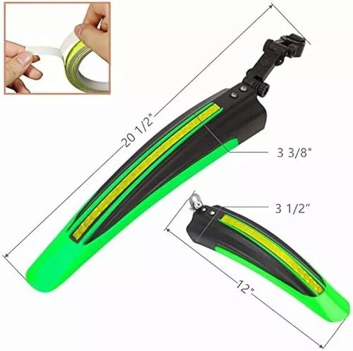 Bike Fender Set with 26ft DIY Reflective Tape, Adjustable Bicycle Fenders - Picture 3 of 5