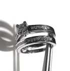 14k white gold invisible set princess diamond engagement ring wedding band set — photo 5