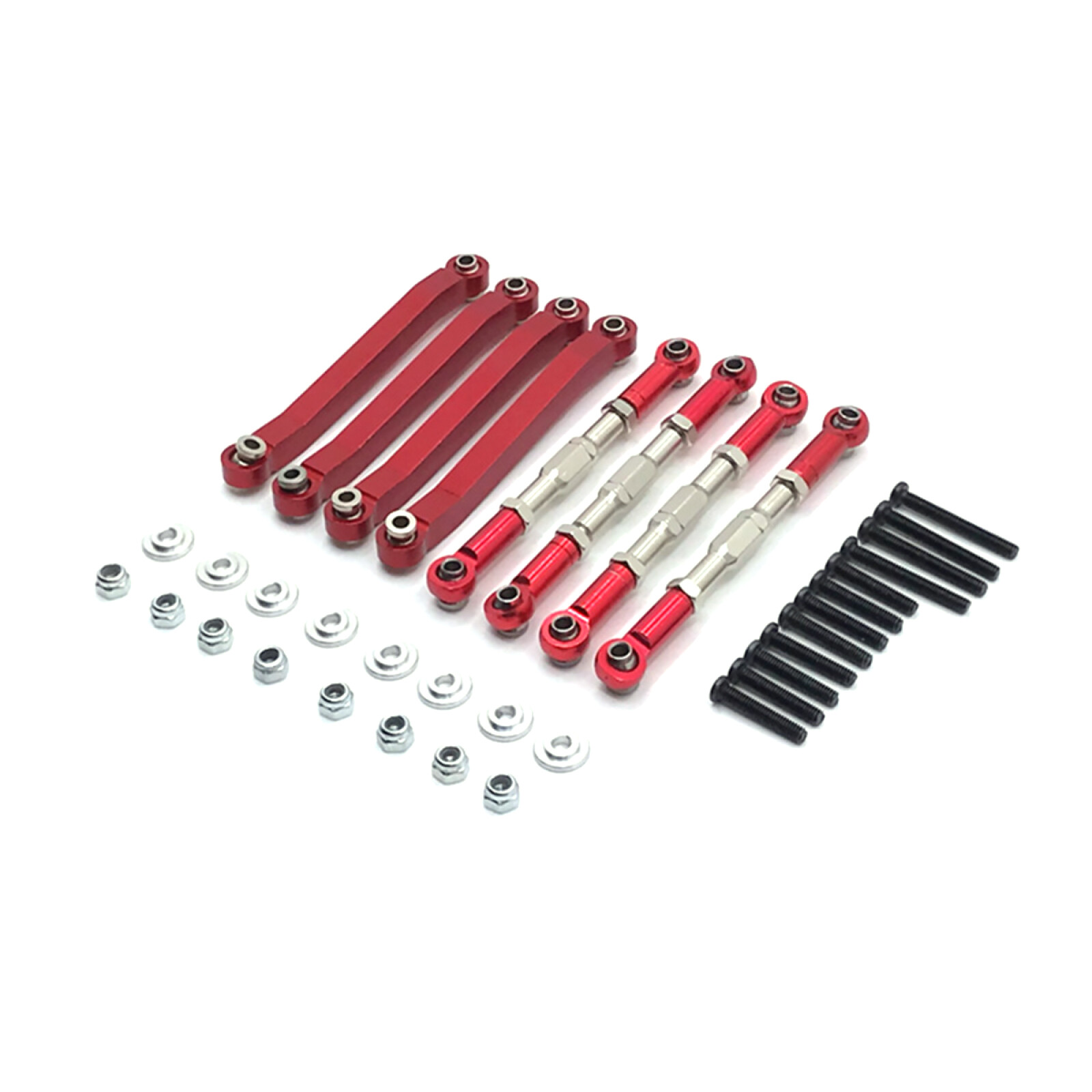 Red Chassis Pull Rods Suspension Tie Rod for MN D90 D91 D99 1/12 RC Car