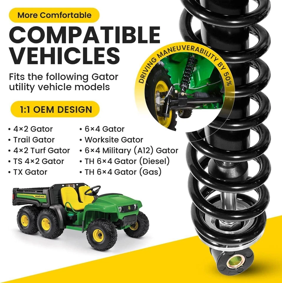2 件前减震器适用于 John Deere 4X2、6X4、TH、TS。 TX鳄鱼AM130448 — 第 4/4 张图片