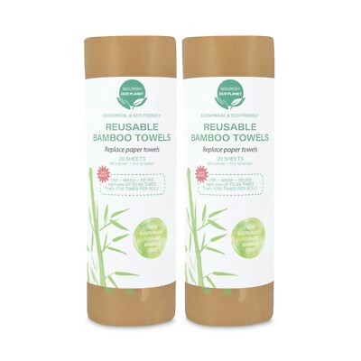 Nourish Our Planet - Wiederverwendbare Bambus Küchenrolle - 2er Pack