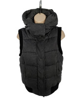 Womens Witchery Size Uk Xsmall Grey Thick Padded Winter Gilet Jacket Coat Hooded