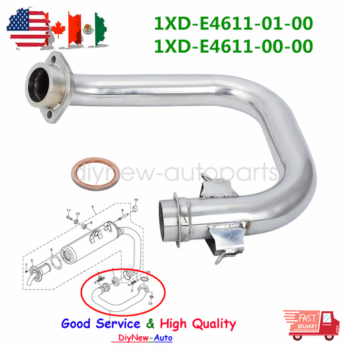 Exhaust Muffler Pipe w/Gasket For Yamaha Viking 700 YXM700 VI YXC700