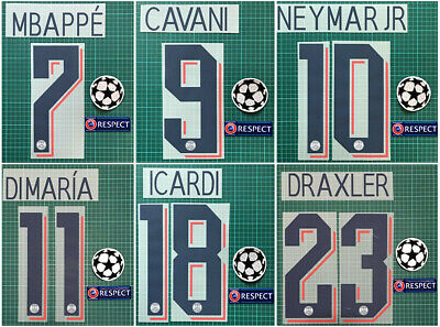 19-20 PSG Mbappe #7 Cavani #9 3rd UCL Printing Name Number Set + Champions Patch - eBay