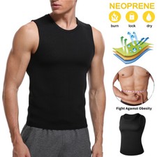 Men Sauna Suit Sweat Vest Body Shaper Neoprene Slimming Waist Trainer Tank Tops