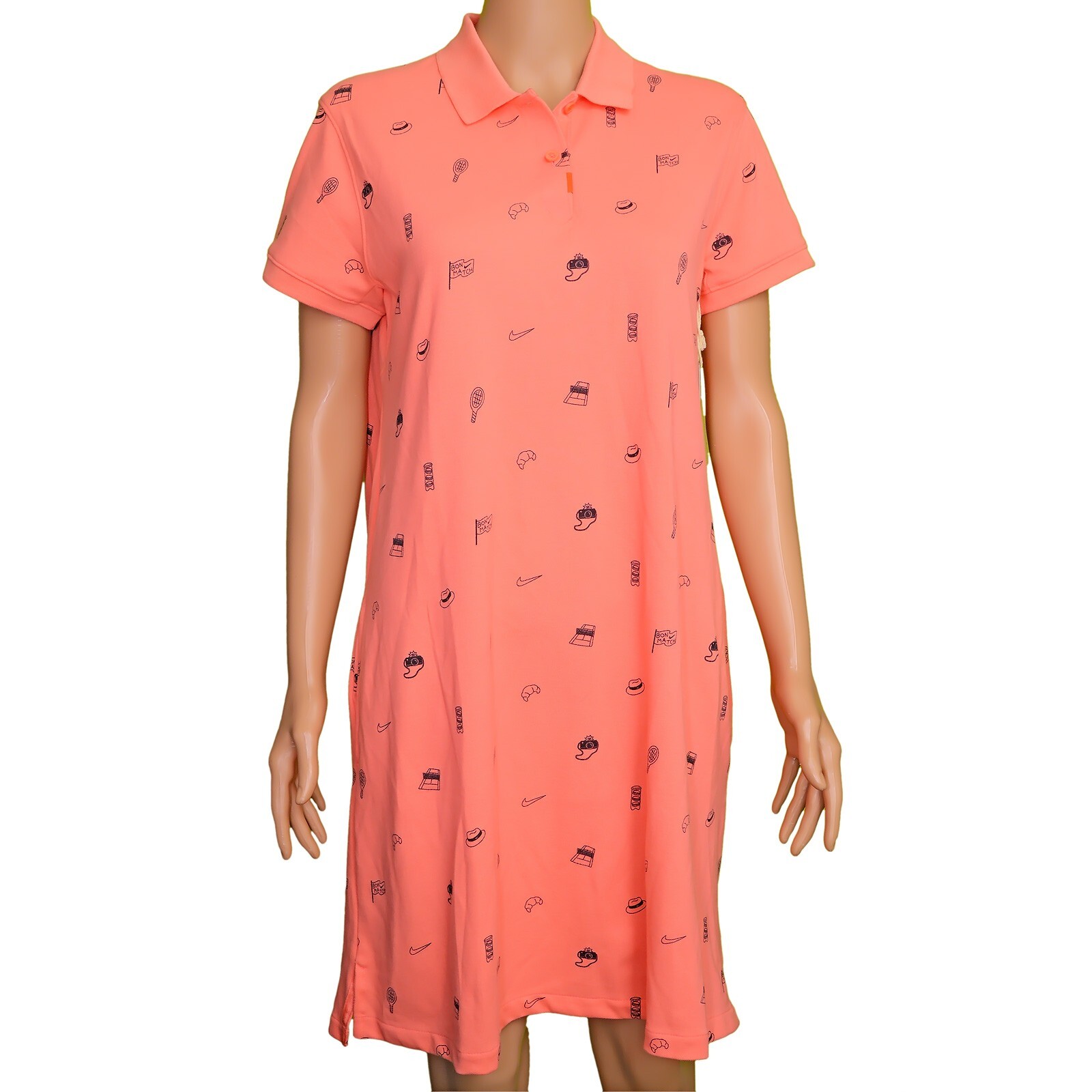 Nike Womens The Nike Polo Tennis Dress Хлопковая смесь кораллового цвета размер L большой 5990₽