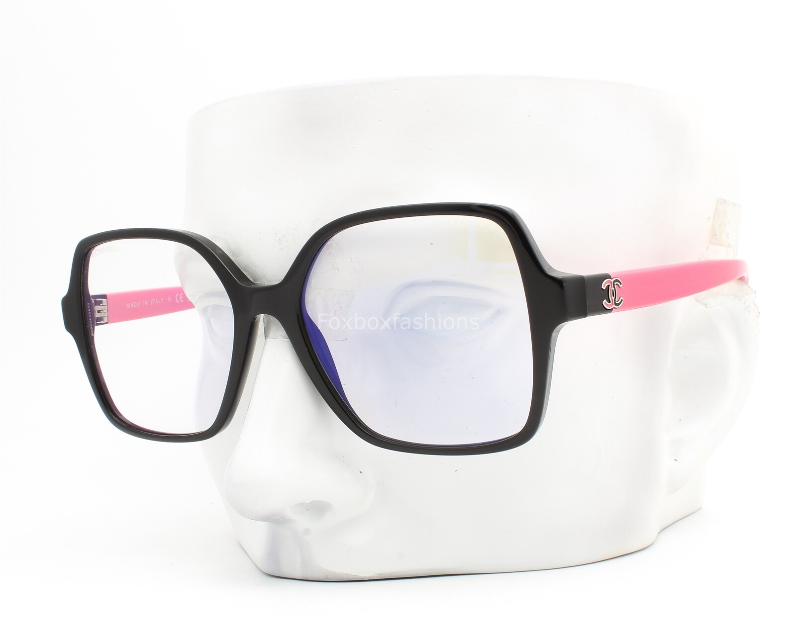 Chanel Blue Light Glasses CH3473S Polished Black Pink 53mm with Case-image