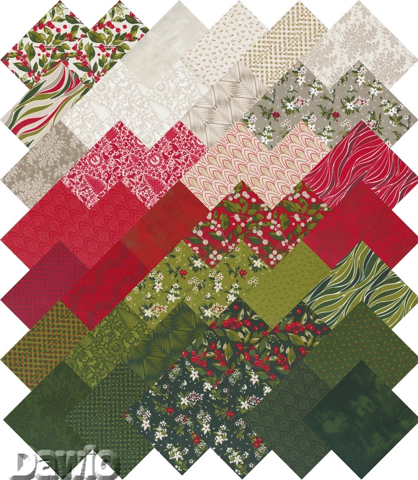 Charm Pack "Pine Valley" Weihnachten Patchwork Stoff Moda, 42 Scraps à 12,7cm - Bild 3 von 3