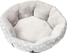 Cosmo Furbabies Polka Dot Large Dog Bed, Gray 26 x 20 x 8