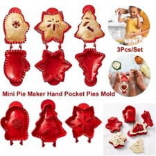 3X Mini Pie Maker Hand Pocket Pie Mold Pastry Press Baking Mould for Christmas `