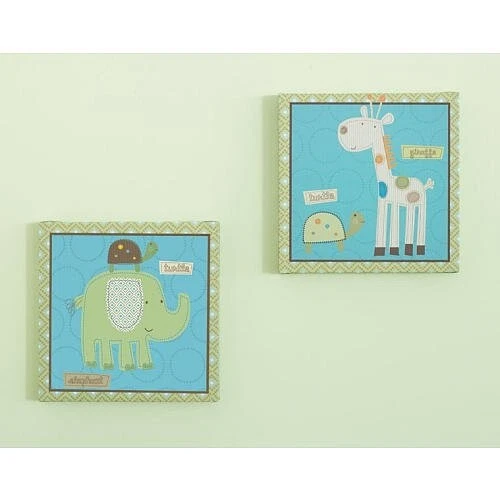 Summer Giggle Gang 10 PC Crib Bedding Set Includes Canvas Wall Art *New* - Image 3 of 3