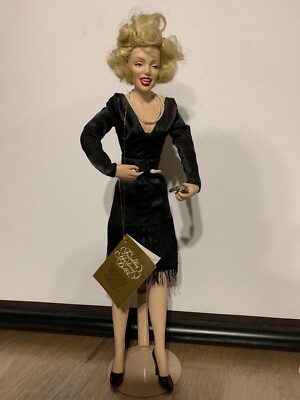 Marilyn Monroe Franklin Mint Porcelain Doll from "Some Like it Hot" Black  Dress | eBay