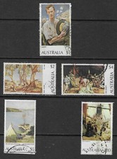 AUSTRALIA 1974 - 79 PAINTINGS SET (5) USED. SG. 565 - 567a.  (3415)