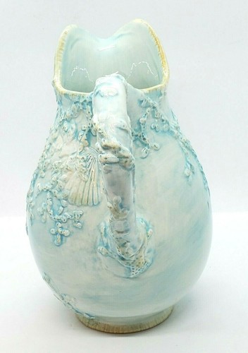 Blue Sky Clayworks Muschelkrug abgenutzt blau Keramik 8" hoch 2010 EUC - Bild 3 von 11