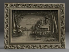 STL 3D Model HOUSE LAKE FOREST 2 for CNC Router Aspire Artcam 3D Print Engraver