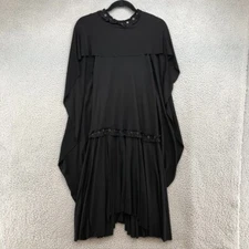 Leon Max Limited Edition Cape Drop Waist Dress Womens Medium Black Edgy