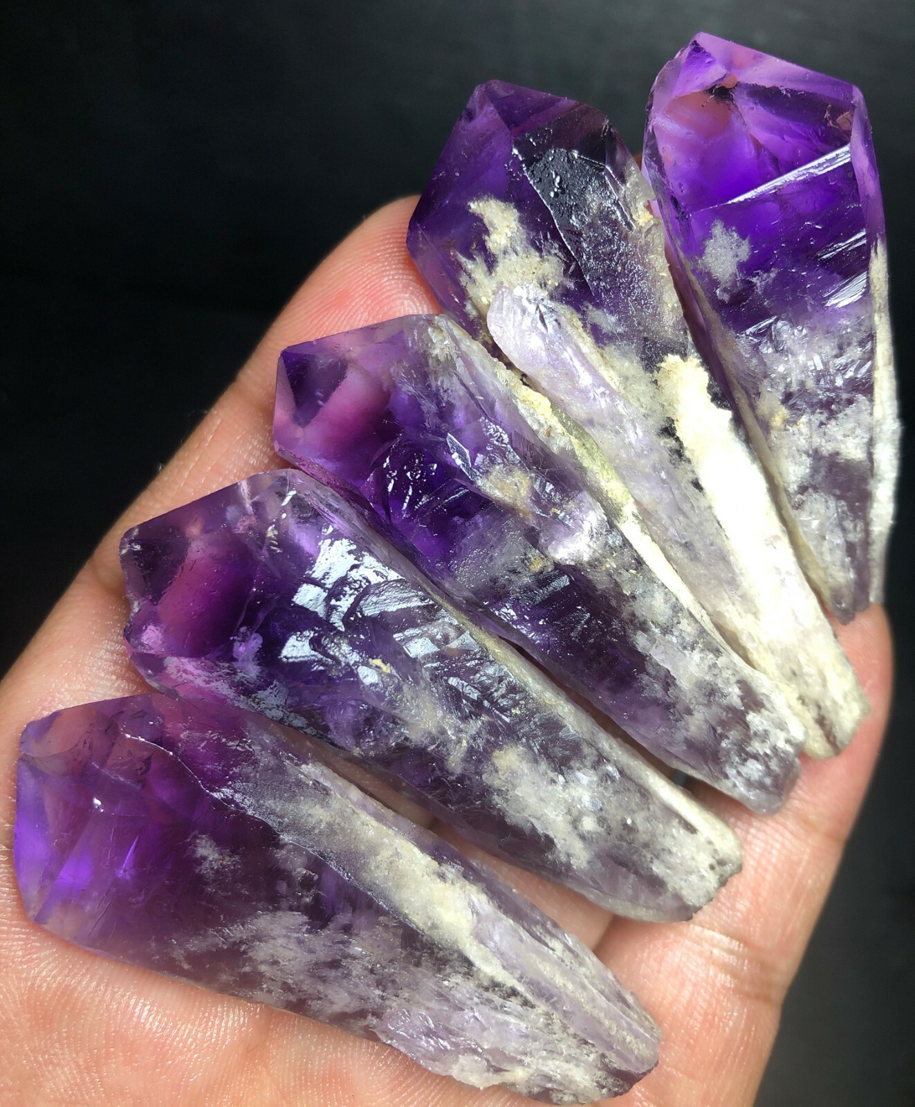101g 5PC SCEPTERS! Athena Skeletal Amethyst Quartz Crystal Specimen
