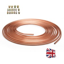 Brake Pipe Copper Line 25ft Joiner Male Female Nuts Ends Tubing Joint Kit 3/16