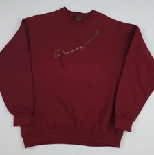 Vintage 90s Golf Swing Red Multicolor Embroidered Sweatshirt Vtg Sport USA Made