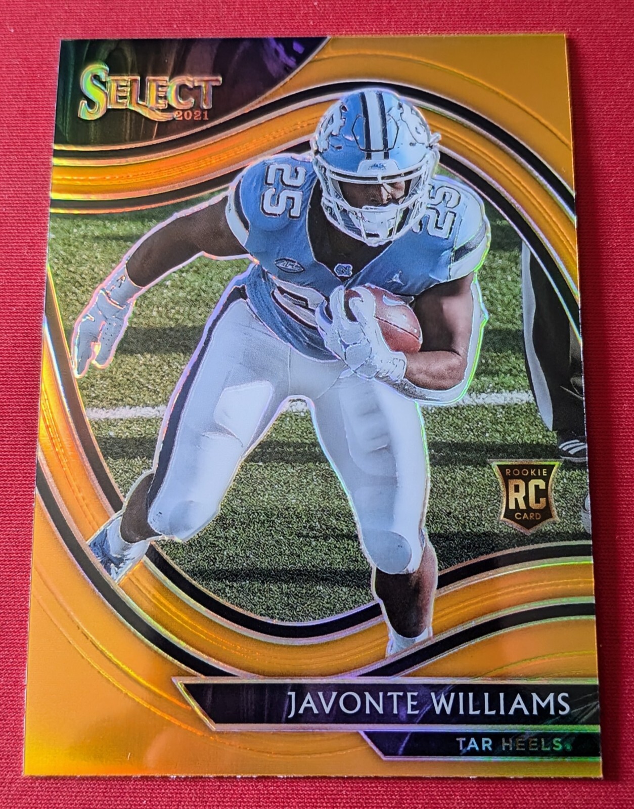 Javonte Williams 2021 Panin Chronicles Select Field Level Orange Prizm RC Denver