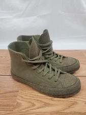 J.W. Anderson CONVERSE ALL STAR Army Green Felt Chuck Taylor High Tops RARE Size