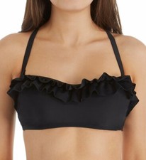 POUR MOI Black Fiesta Bandeau Bikini Swim Top, US 38DD, NWOT