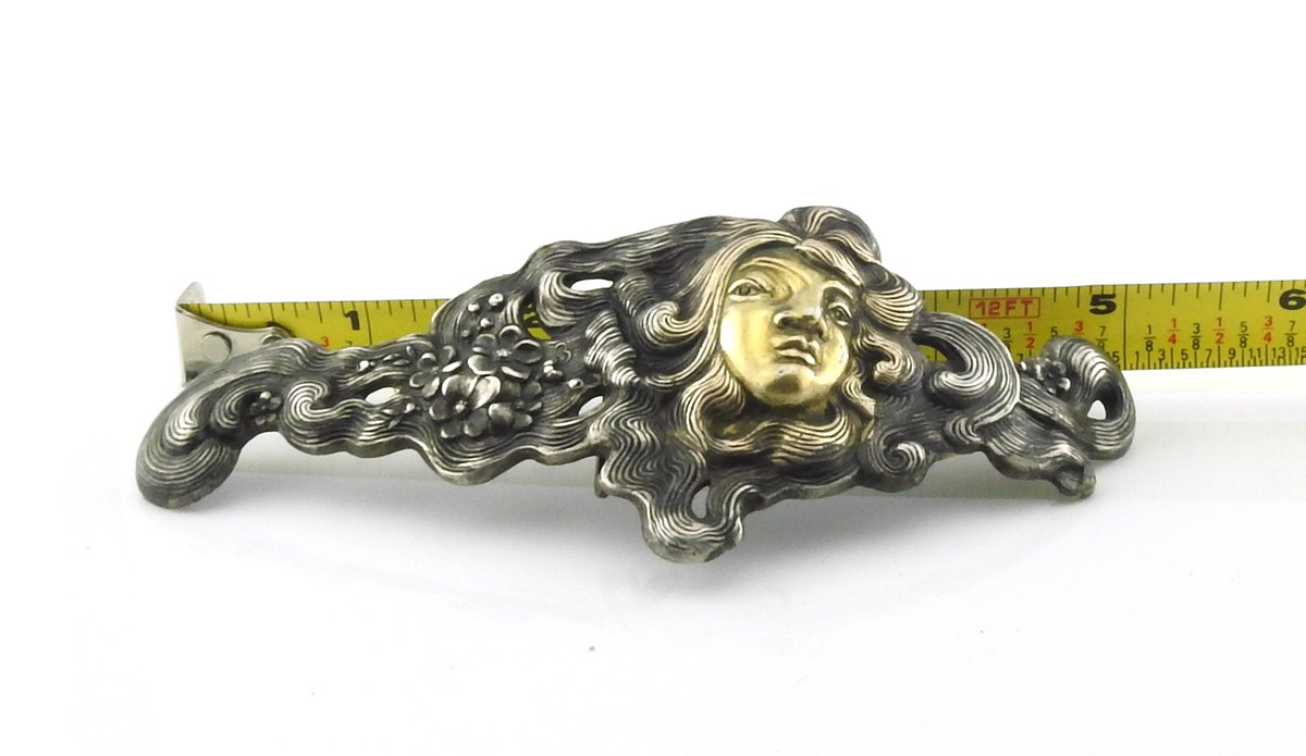 Antique George W. Shiebler Sterling Silver & 14K Gold Victorian Homeric Buckle Antique George W. Shiebler Sterling Silver & 12 - 14K Gold  main image 3