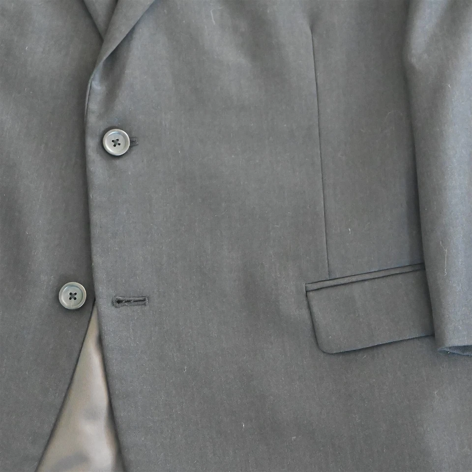 Pronto Uomo Platinum 50R 42x29 Gris Carbón 100% Lana Hombres Chaqueta Pantalones Traje Foto 3 de 4