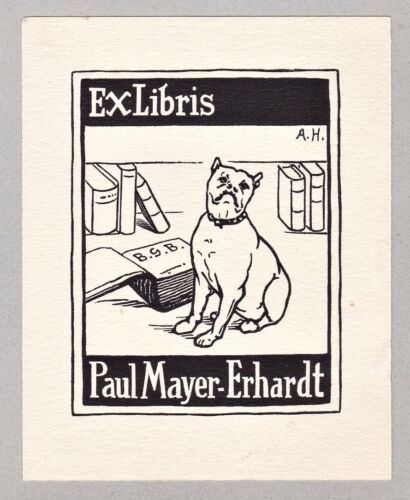 Exlibris Paul Mayer-Erhardt Cane Dog Ex Libris Ex-Libris (a) . Halmhuber - Bild 1 von 1