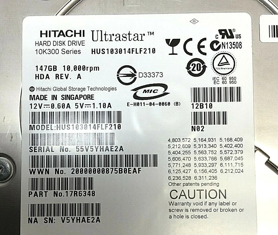 LOT 3 147GB NETAPP HITACHI 17R6348 108-00082+A1 HUS103014FLF210 10K HDD W/CADDY - Image 4 of 4