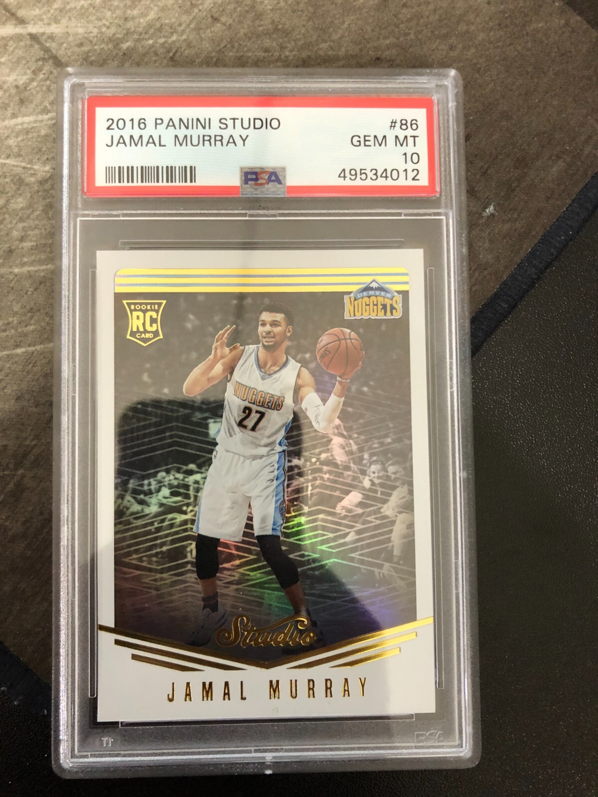 2016-17 Panini Studio Jamal Murray Rookie RC #186  PSA 10