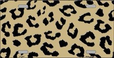Gold Black Cheetah Metal Novelty License Plate Tag Lp4527