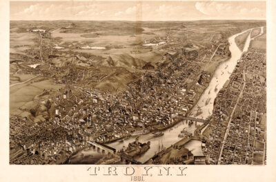 Panoramic Map of Troy NY 16x24