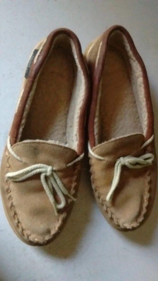 Hush Puppies Brown Suede Slip On Indoor Out Moccasin Slipper Women's Shoes 6M 37 - Image 2 of 4