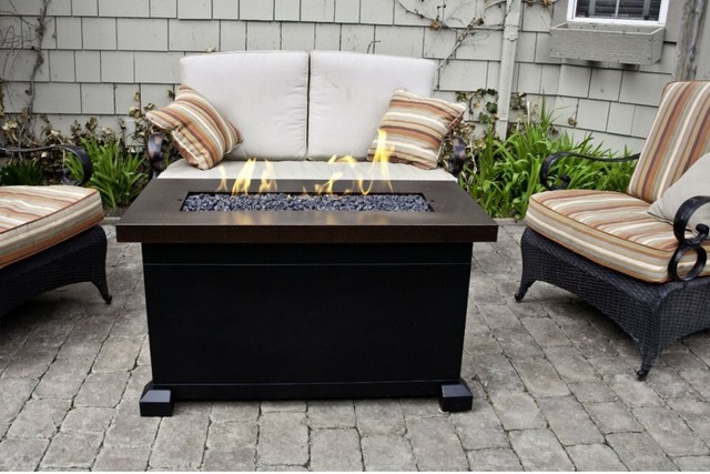 Outdoor Fire Pit Table Glass Heater Back Yard Patio Fireplace Gas