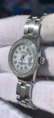 Rolex Date 6517 26MM Stainless Steel Diamond Dial Approx 1CT  display picture 3