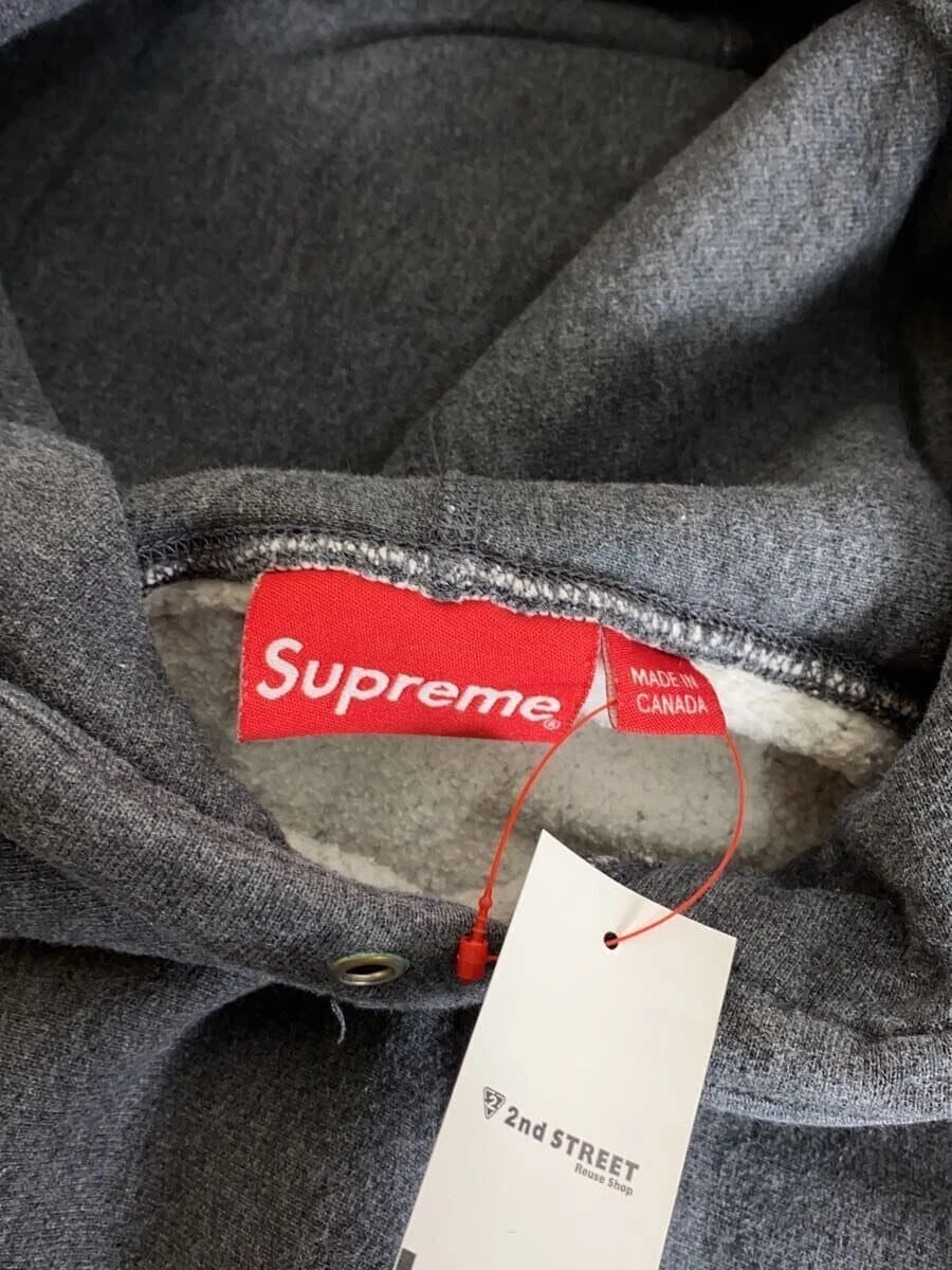 Supreme Felpa con Cappuccio XXL Cotone Grigio Tinta Unita