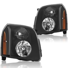 For 07-14 GMC Yukon Yukon XL 1500 Denali Style Halogen Headlights Black Housing