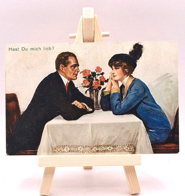 Antique Love Postcard  Did You Love Me?  Art Nouveau Art Deco 1915 Unused