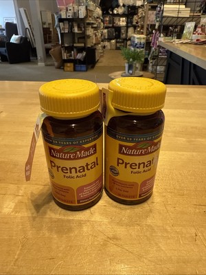 2pk Nature Made Multi Prenatal Vitamins with Folic Acid - 50ct EXP MAY 2026