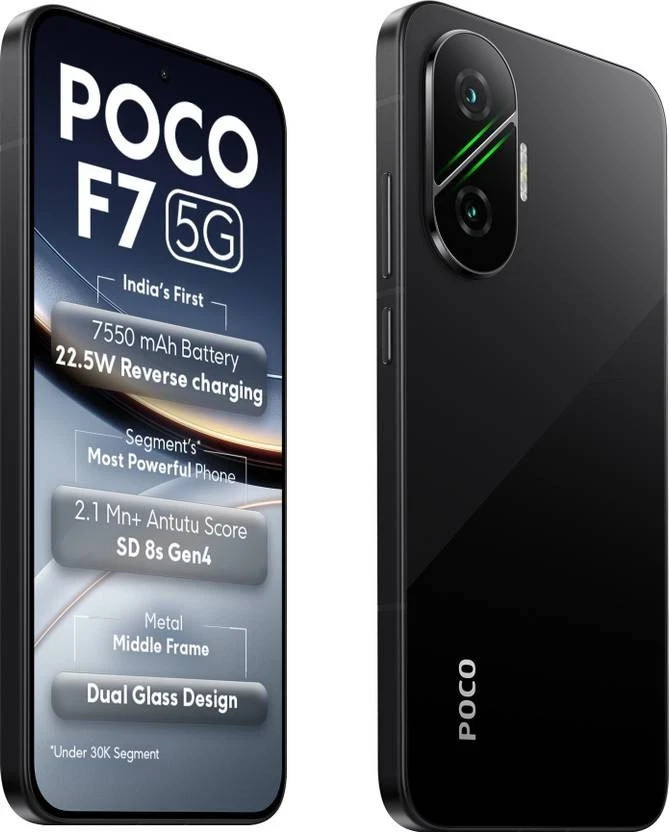 POCO F7 5G (Black, 256 GB 12 GB ) 8s Gen 4 Processor NFC 6.83