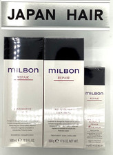 Milbon Repair Shampoo 500ml  Treatment 500g  Blowout Primer 120g Made in Japan