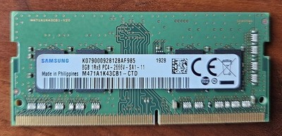 Samsung 8GB  1x8GB -DDR4-2666Mhz-260-Pin SO-DIMM Laptop Memory, M471A1K43CB1-CTD