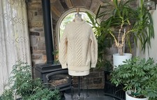 Vintage Ivory Irish Fisherman Wool Sweater