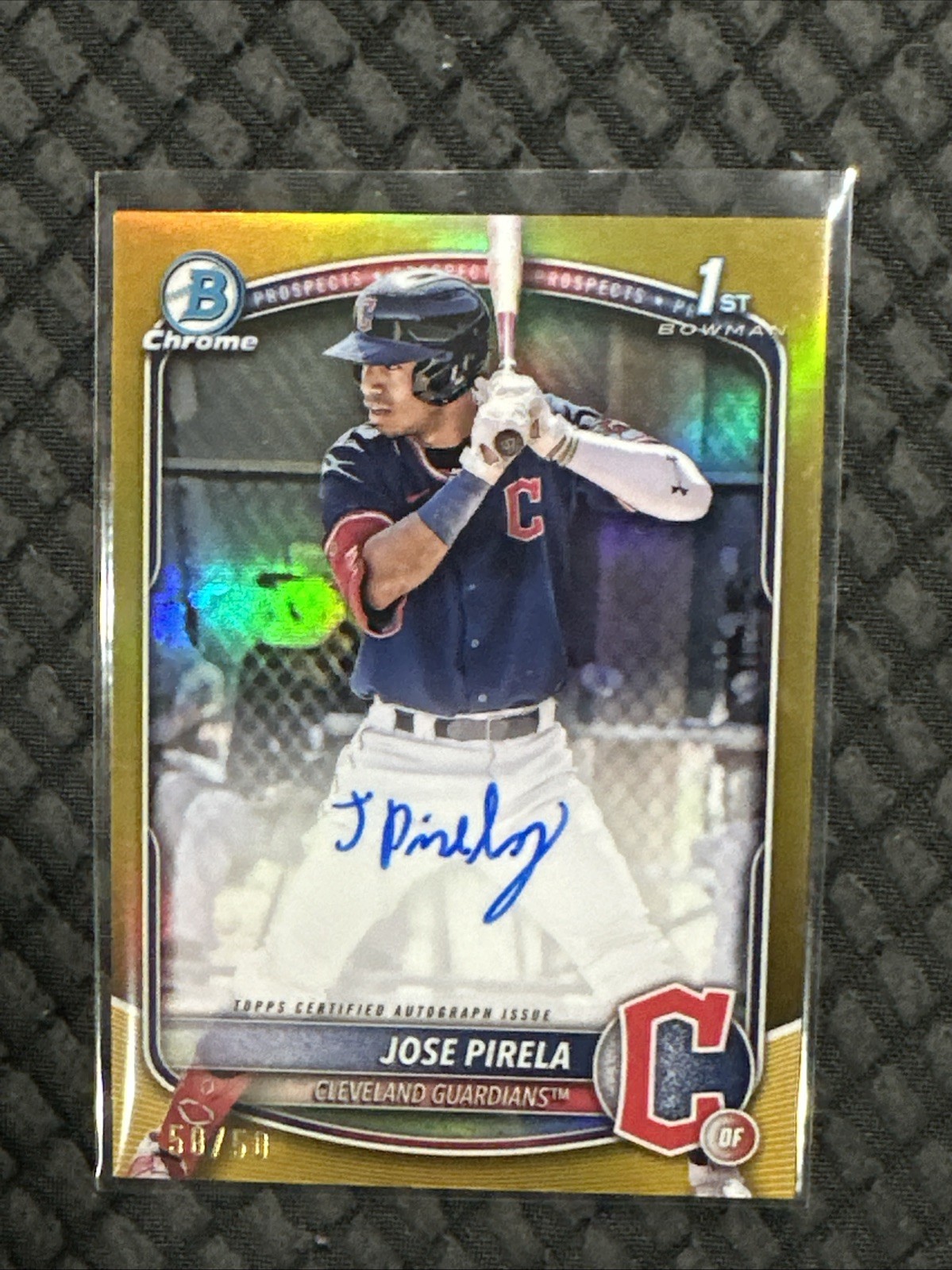 2025 Topps Bowman 1st Chrome Auto True Gold /50 of Jose Pirela