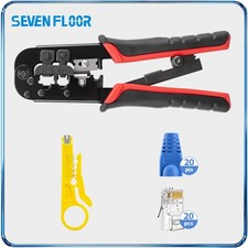 RJ45 Crimper RJ11 RJ12 Cat5 Cat5e Network Cable Cutter Stripper Tool Kit 6P 8P
