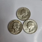 3 Au Details 90% Silver Washington Quarters 1964, 64d, 1945