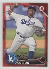 2016 Bowman Prospects Red 3/5 Jharel Cotton #BP26 fm0